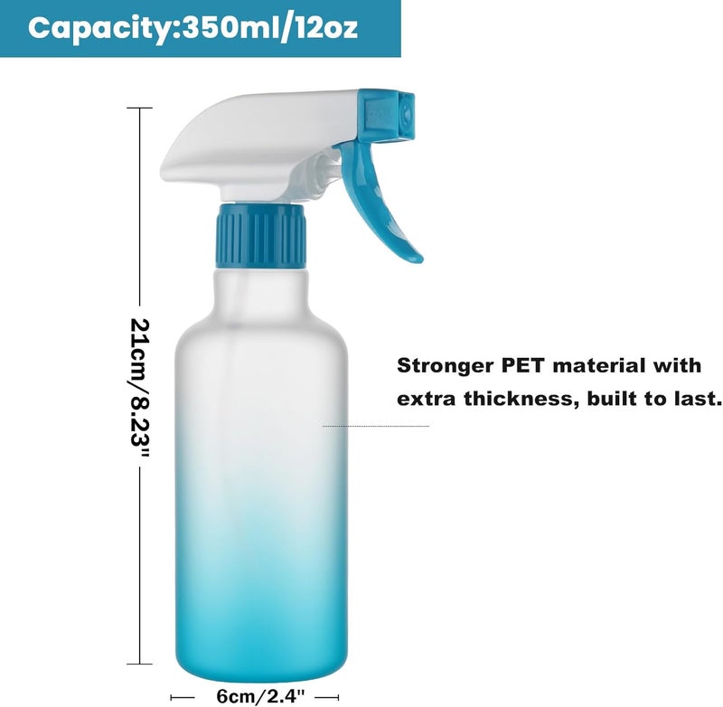 Hethyo Spray Bottles Plastic Spray Bottle for Hair Mist/Stream Heavy Duty Empty Spray Bottles for Cleaning Solutions, Plants, Cooking (12oz-Blue) - Image 3